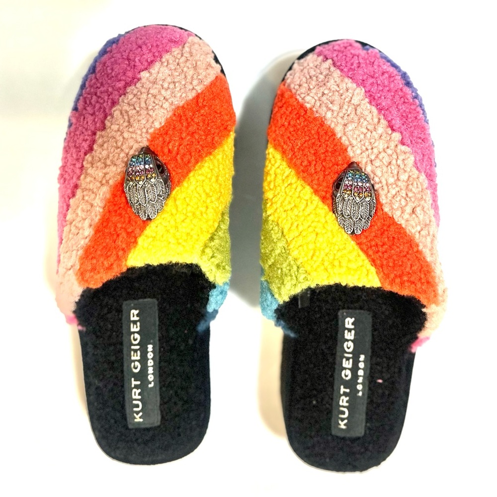 Kurt Geiger Kensington Slippers in Pink and Black